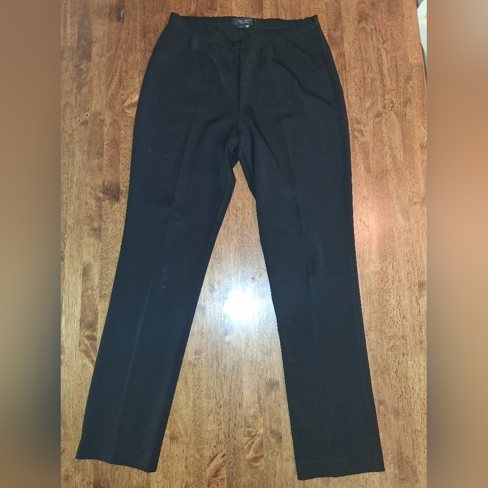 Karen Kane Straight Leg Elastic Waist Side Zip Dress Pants 8